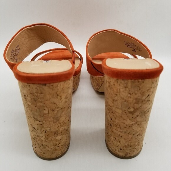 Charles David Women Jinx Platform Heel Slide Sandals Russet Suede 10 - Picture 5 of 8